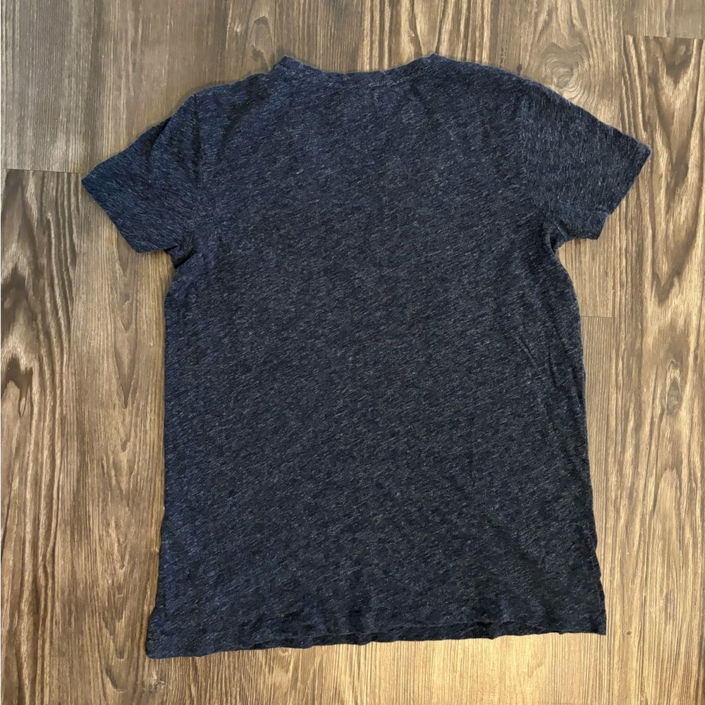 Madewell Sz. M Charcoal Whisper Cotton V-Neck Pocket Tee - Style 04346 - Picture 2 of 5